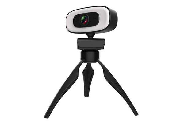 4K USB Webcam with Adjustable Ring Light, Microphone & Tripod