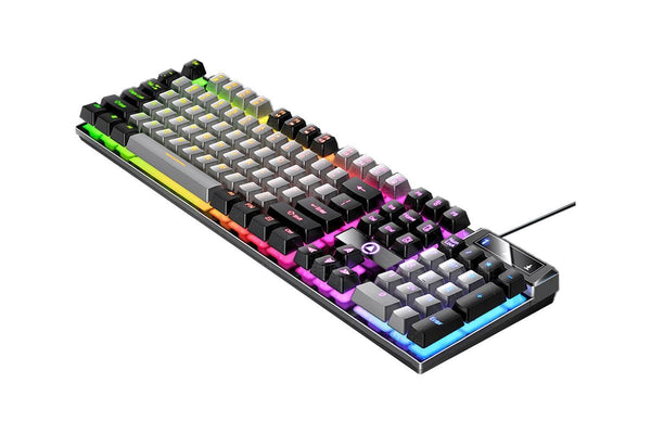 Mechanical Gaming Keyboard Wired Backlit Hot-Swappable (Grey)