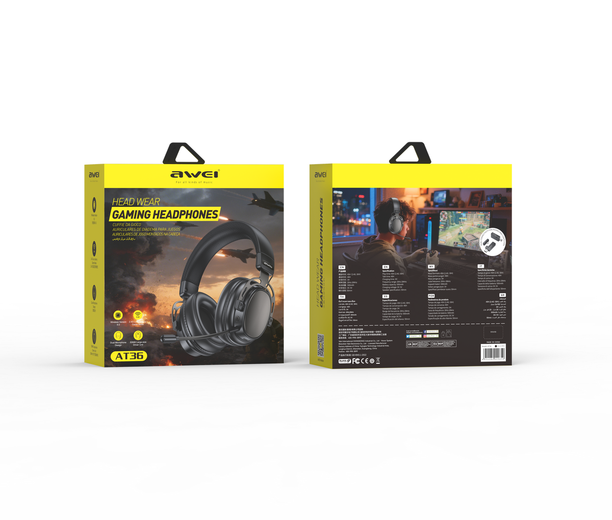AWEI AT36 Tri-Mode Wireless Gaming Headset (Black)