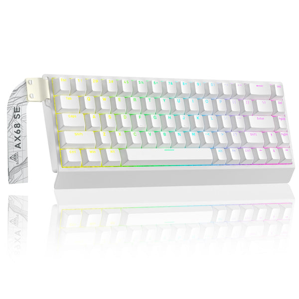 SOLA AX68 Tri-Mode Gasket Mount Mechanical Keyboard – White