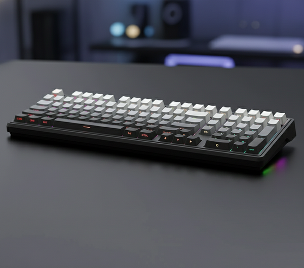 Tri-Mode Wireless Hot-Swappable RGB Mechanical Keyboard (Midnight on black)