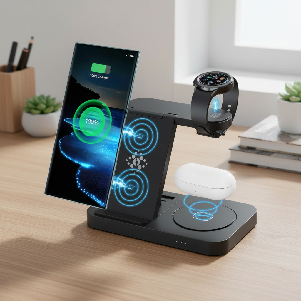 Foldable Fast Wireless Charging Stand & Dock Station