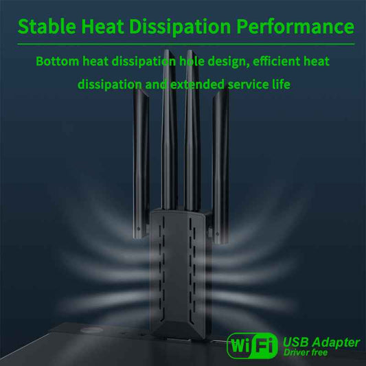 1200Mbps WiFi USB Adapter Dual Band USB3.0 High-Speed Wireless Card Receiver