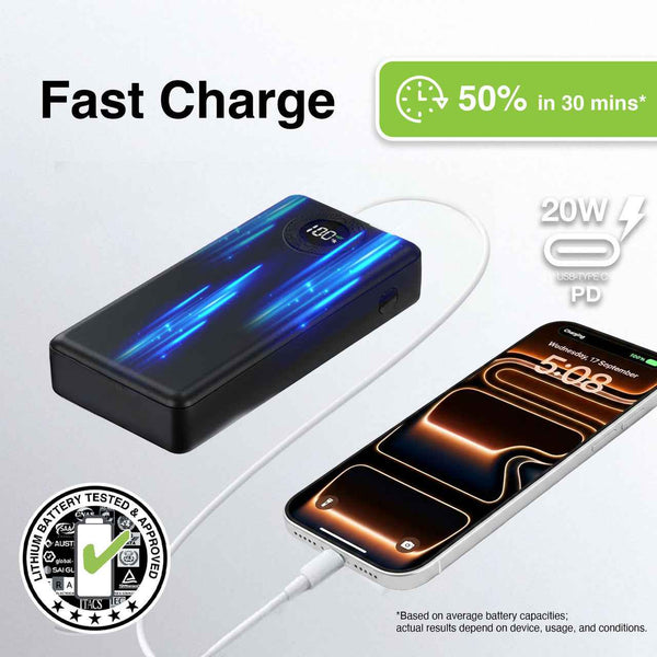 Laser 20000mAh Power bank Battery Display (Black) Hover