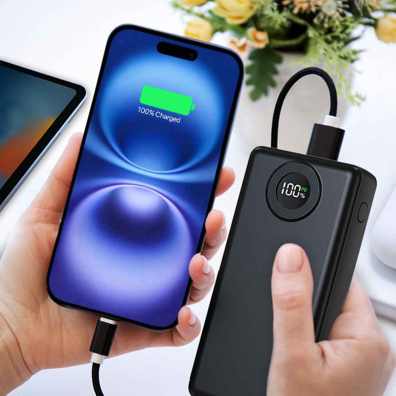 Laser 20000mAh Power bank Battery Display (Black)