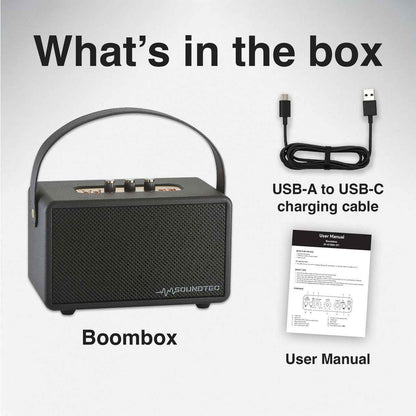 Retro Bluetooth Boombox (Black)