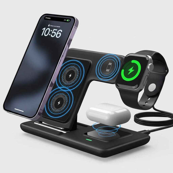 Multi-device 3-in-1 Foldable Wireless Charging Station