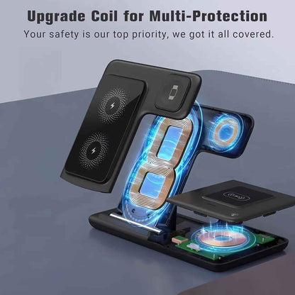 Multi-device 3-in-1 Foldable Wireless Charging Station