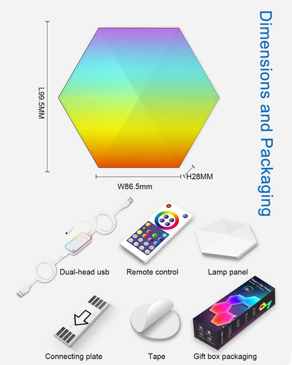 6 Pack Hexagon LED Wall Lights, Smart RGB Honeycomb Lights with APP & Voice Control, Music Sync Modular LED Panels