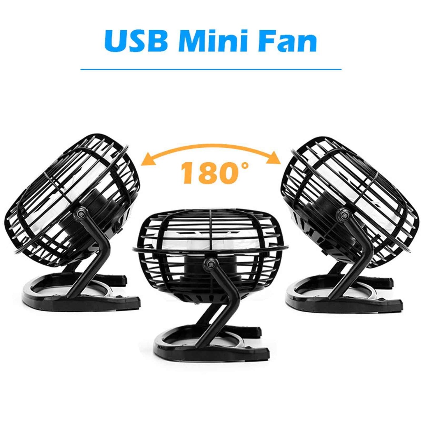 4 Inch USB Desk Fan Portable Mini Personal Cooling Fan for Office Dorm Computer Table Quiet Operation 3 Speed Adjustable Clip On Design Battery or Plug In