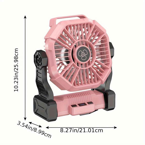 2-in-1 Portable Outdoor Fan & Light (Black)
