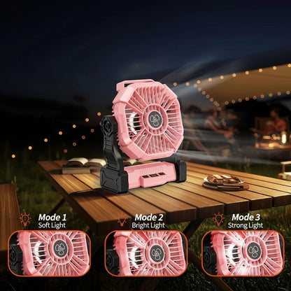 2-in-1 Portable Outdoor Fan & Light (Black)