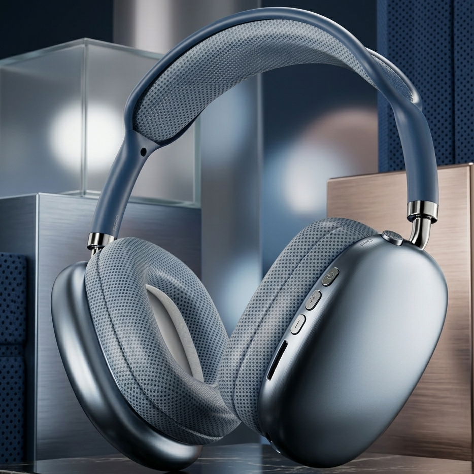 Wireless Bluetooth Over-Ear Headphones (Blue)