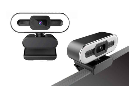 4K Webcam for PC with Light Computer Camera with Built-in Microphone Plug & Play USB Webcam