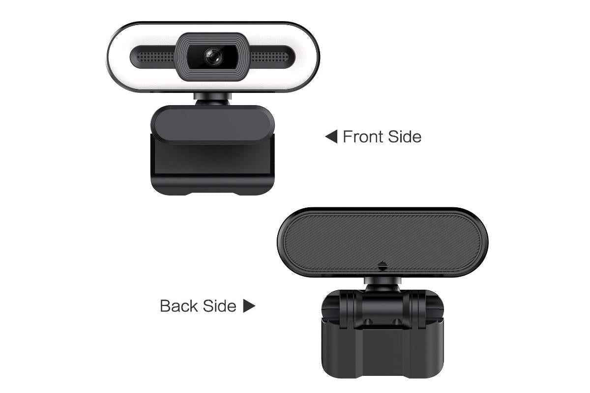 4K Webcam for PC with Light Computer Camera with Built-in Microphone Plug & Play USB Webcam