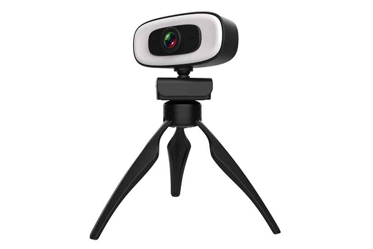 4K Webcam with Ring Light Built in Microphone and Tripod for Video Conferencing