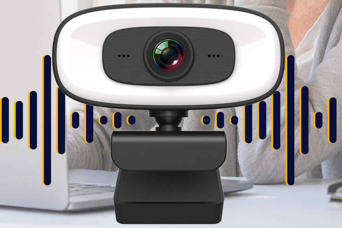 4K Webcam with Ring Light Built in Microphone and Tripod for Video Conferencing