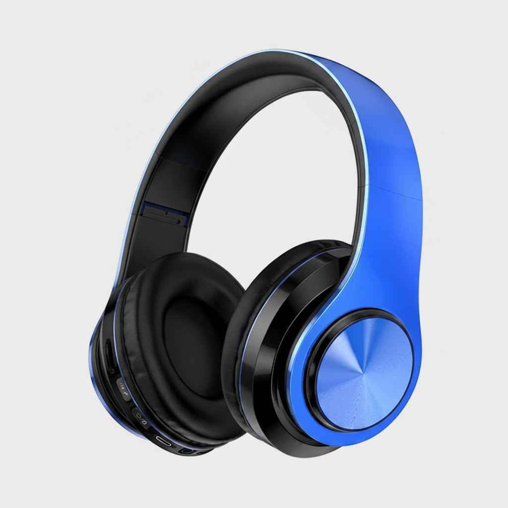 Foldable Bluetooth Wireless Headphones with Microphone – Lightweight Stereo Headset