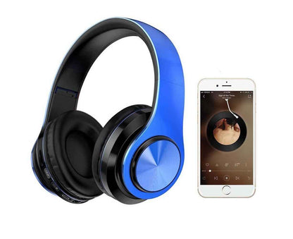 Foldable Bluetooth Wireless Headphones with Microphone – Lightweight Stereo Headset