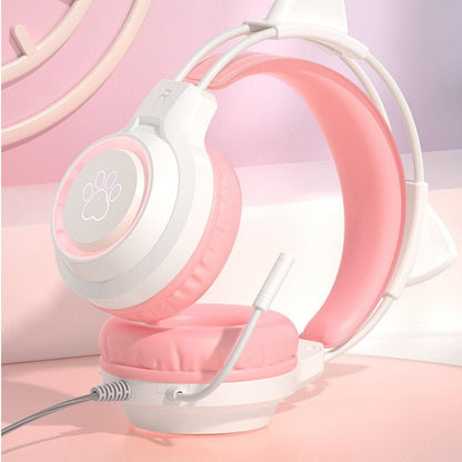 Cat Ear RGB Gaming Headset (Pink)