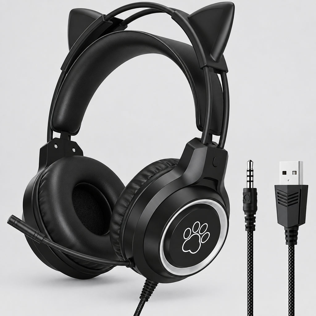 Cat Ear RGB Gaming Headset (Black)