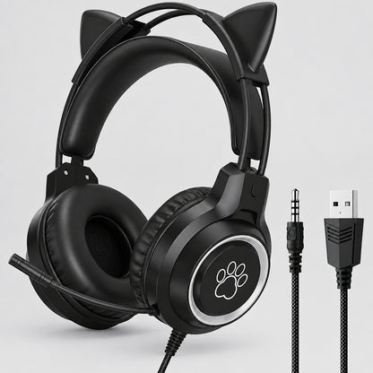 Cat Ear RGB Gaming Headset (Black)