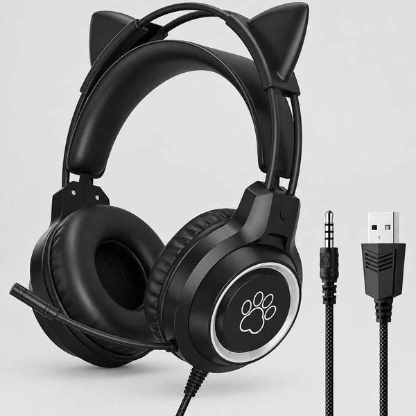 Cat Ear RGB Gaming Headset (Black)