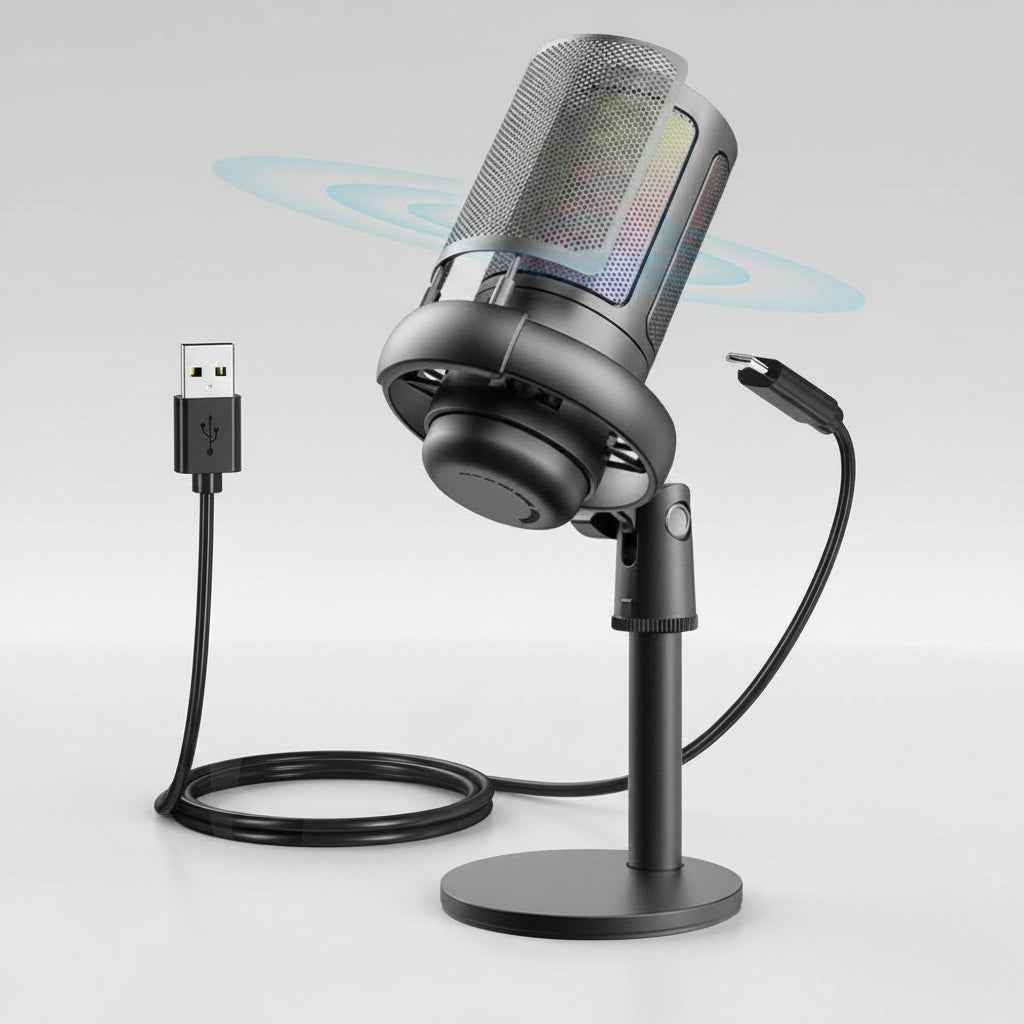 USB Condenser Microphone with RGB (Black)