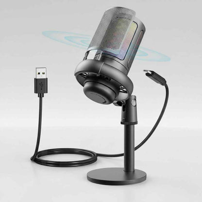 USB Condenser Microphone with RGB (Black)