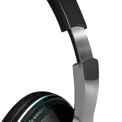 Foldable Bluetooth 5.1 Headphones with LED Lights (Black)