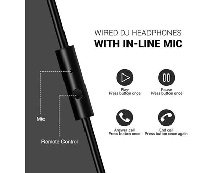 Wired Over Ear Headphones - Studio Monitor - DJ Stereo Headset