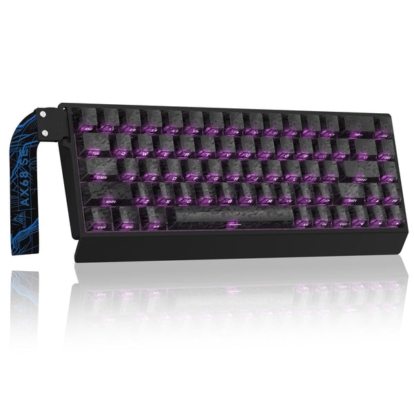 SOLA AX68 Tri-Mode Gasket Mount Mechanical Keyboard – Forged Carbon Black (Side-Printed)