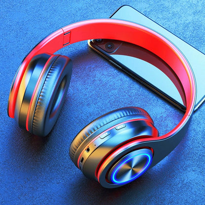 Foldable Bluetooth 5.3 Over-Ear Headphones with LED Lights