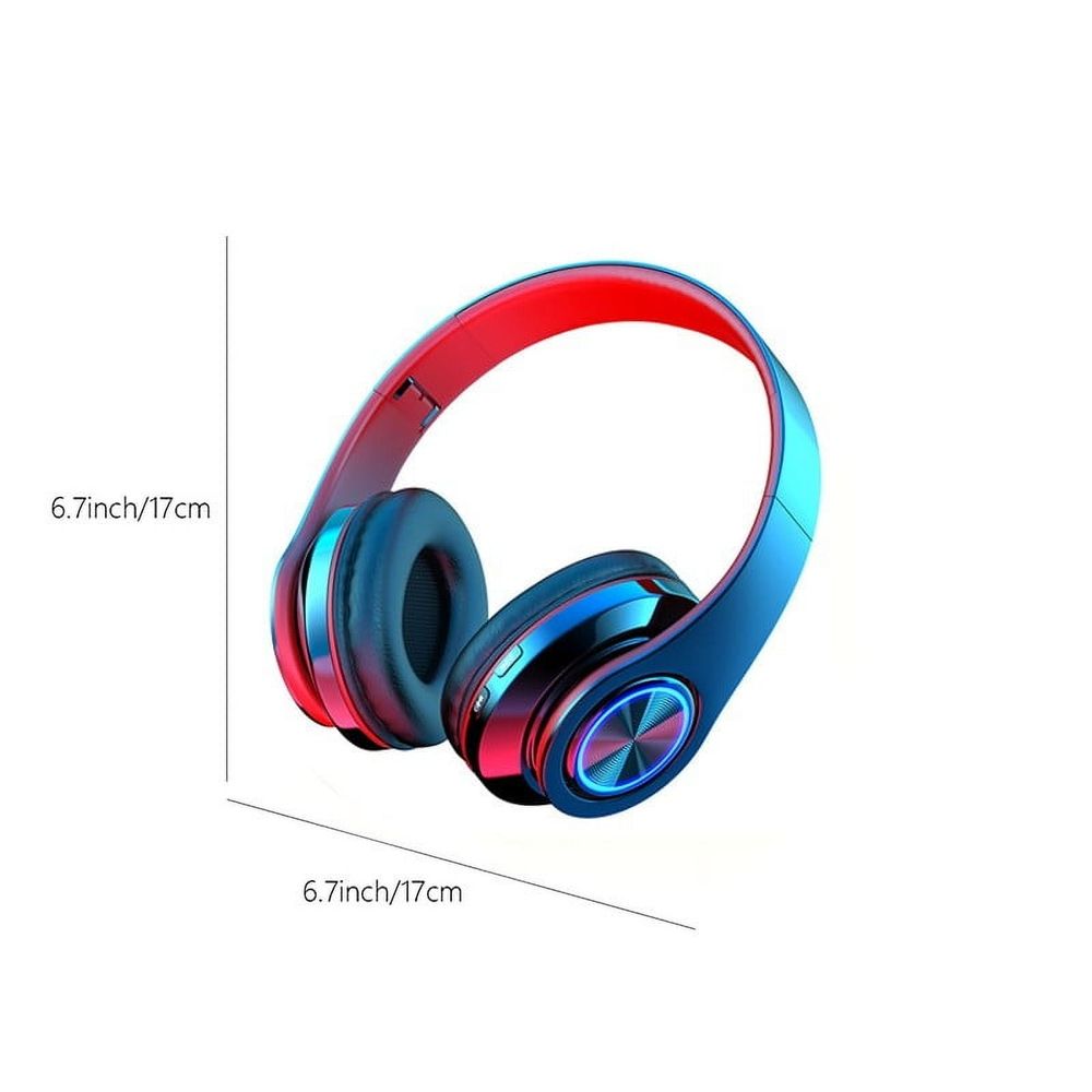 Foldable Bluetooth 5.3 Over-Ear Headphones with LED Lights