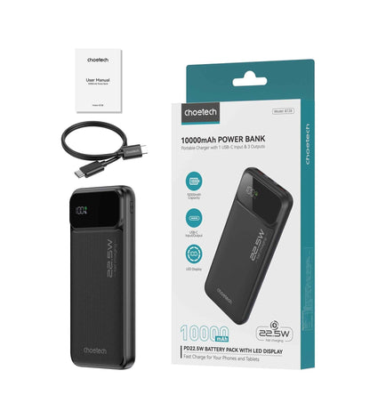 CHOETECH B728 10000mAh Power Bank PD 22.5W Digital Display