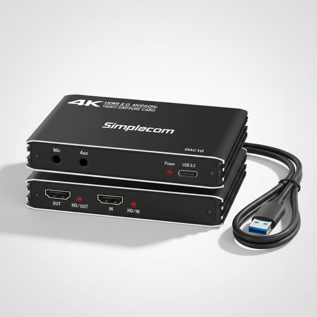Simplecom DAC10 4K 60FPS HDMI to USB Video Capture Card