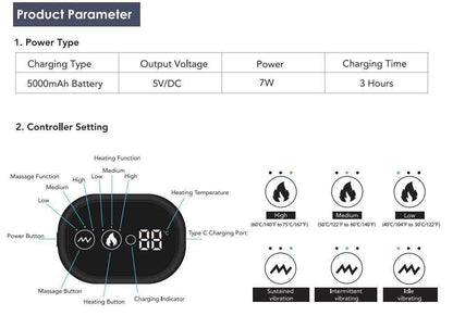 Rechargeable Heated Shoulder Massager with LED Display