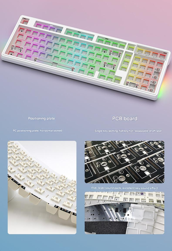 Tri-Mode Wireless Hot-Swappable RGB Mechanical Keyboard(Midnight on black)