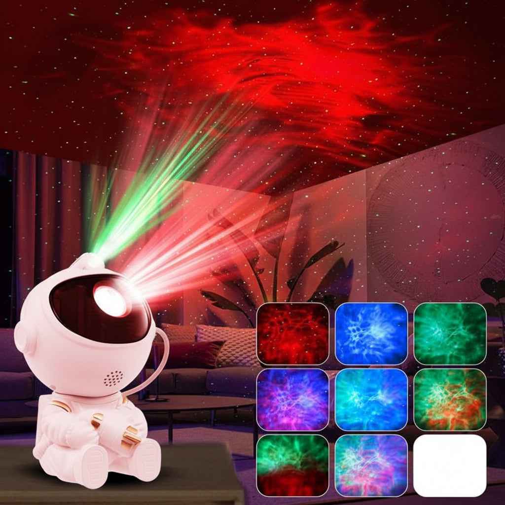 Astronaut Starry Nebula Projector - 360° Rotating Galaxy Night Light with Remote - Space Shuttle Edition