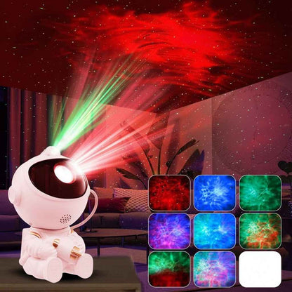 Astronaut Starry Nebula Projector - 360° Rotating Galaxy Night Light with Remote - Space Shuttle Edition